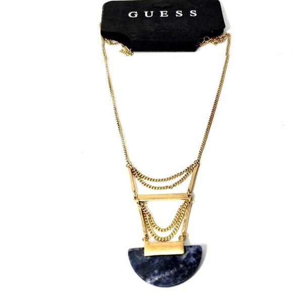 GUESS Gold tone 32" Adjuistable Necklace w/ Bold Pendant - Women Fashion Jewelry - Picture 4 of 6